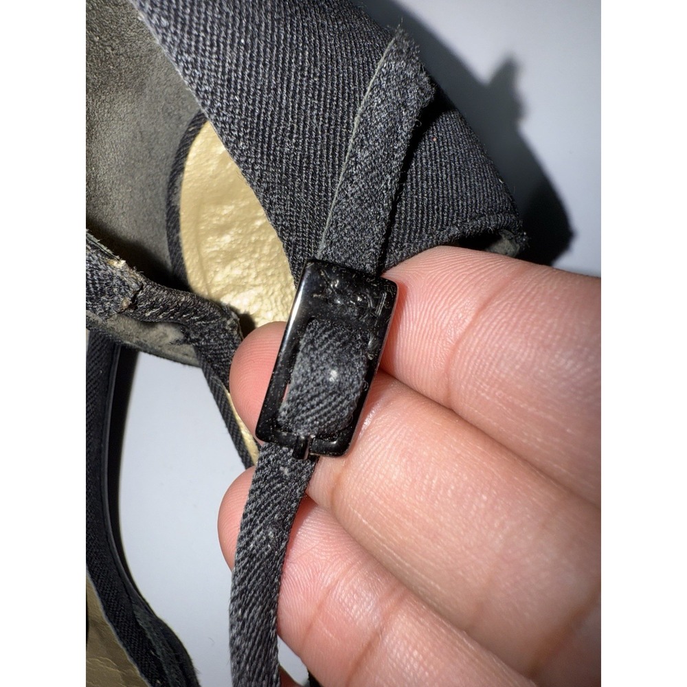 Vintage YSL Satin T-Strap Heels 6‎ Black Made in Italy 90's SEE PHOTOS - Picture 4 of 9